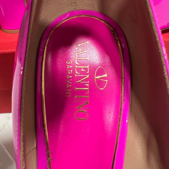New Valentino Garavani Tan-Go Platform Pump Pink Patent Leather Sz 38.5 / 8.5 US - Picture 4 of 16